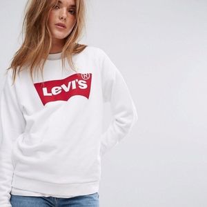 White Levis Logo Crewneck Sweatshirt 